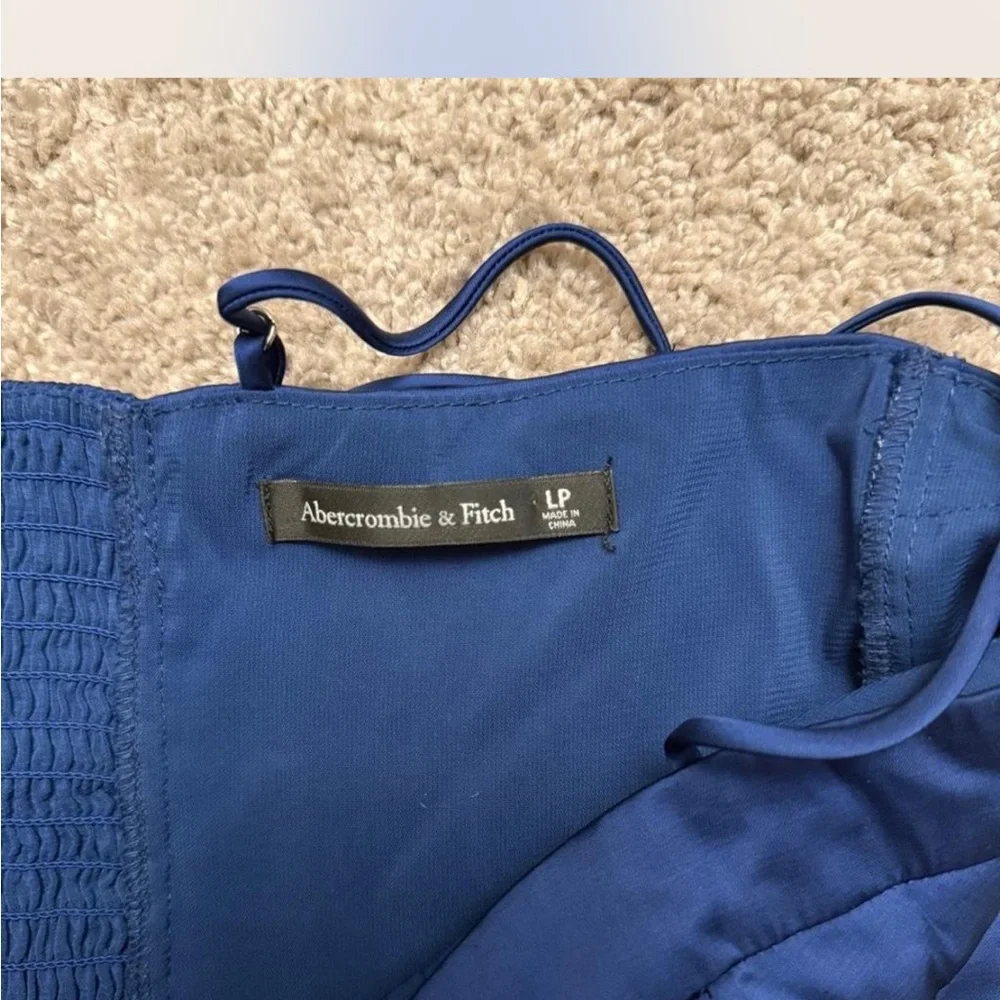 Abercrombie & Fitch Navy Blue Maxi Dress with Side Slit